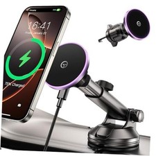 for MagSafe Car Mount Charger Dash Vent Windshield Wireless Car Charger Purple