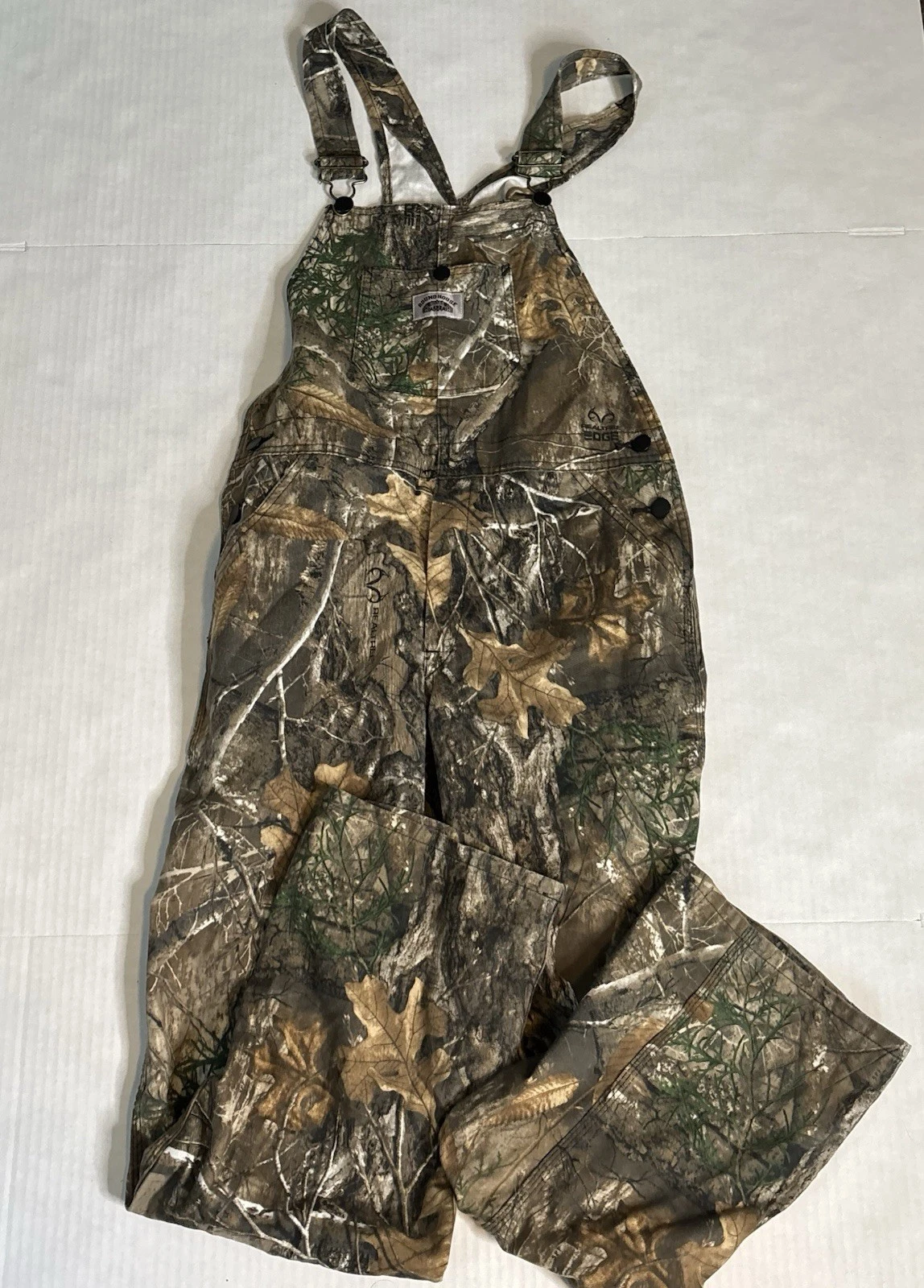Round House Outdoor Camouflage Bib Overalls Boys Size 16 Cotton Blend Polyester