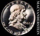 1963 Franklin Half Dollar - Choice Gem Proof  Lustrous  No Reserve  #K1199