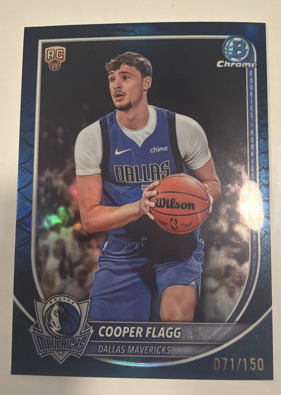 Cooper Flagg 2025 Bowman Chrome #BCV-1 Blue Reptilian Refractor /150 Rookie RC