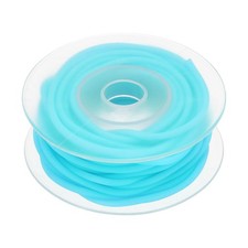 2mm 5.5yards Hollow Pipe Rubber Cords Tubing Silicone Pipes, Sky Blue