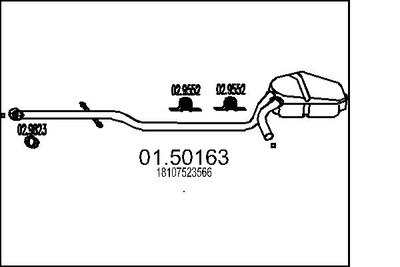 MTS Mittelschalldämpfer Schalldämpfer für MINI Mini R50 R53 R52 01.50163