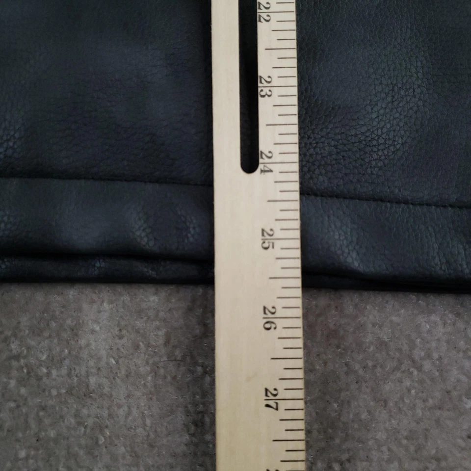 YoungLA Jacket Mens XL Black Faux Leather Zip Moto Lace Up Sleeves Model 5006 - Image 4 of 4