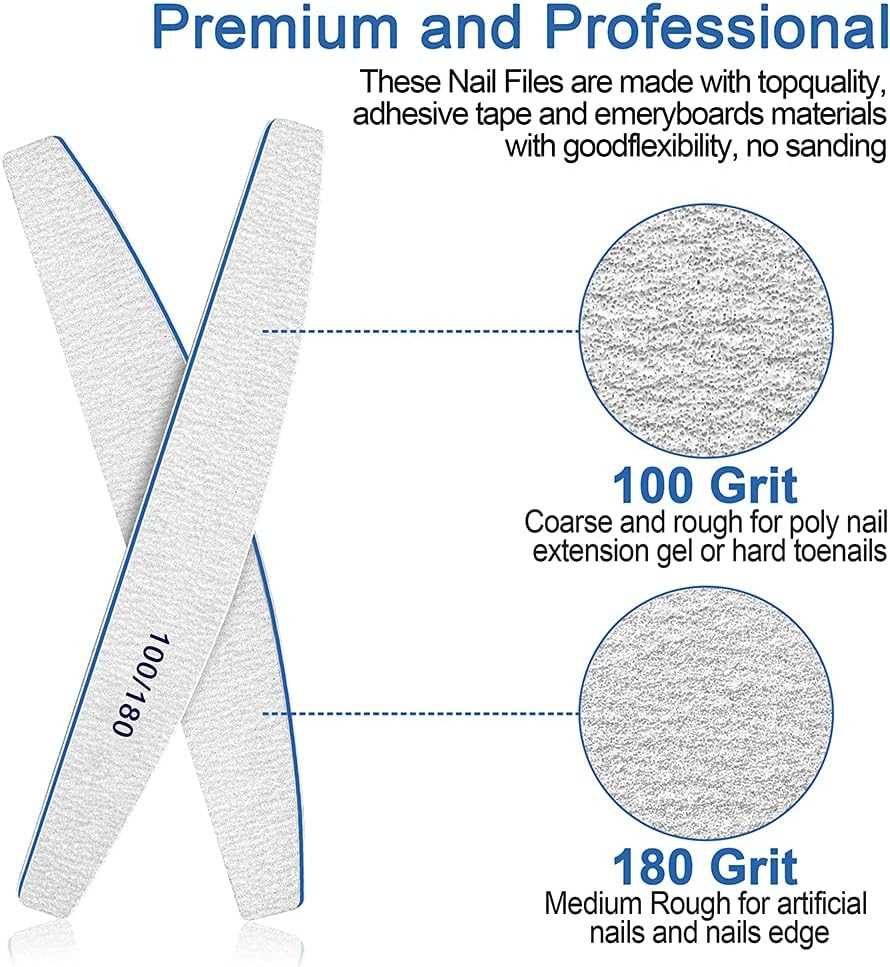 50 Lime Unghie 100/180 Professionali - Kit Manicure Casa e Salone - 3