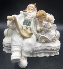 Heritage Mint 2003 White Porcelain Christmas Setting; Santa & Child Replacement