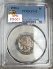 1930-S/S ~ RPM FS-501 ~ Buffalo 5c ~ PCGS XF45 ~ Original ~ Great Color & Luster