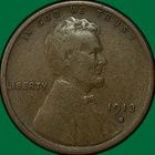 1913-S Lincoln Wheat Cent Fine F Coin #36945