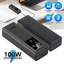 40000mAh Power Bank 100W USB-C Portable Charger Battery Backup For Laptop Phone