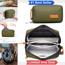 Electronics Travel Organizer Pouch 9.25 In Green Polyester YKK Zippers Cable