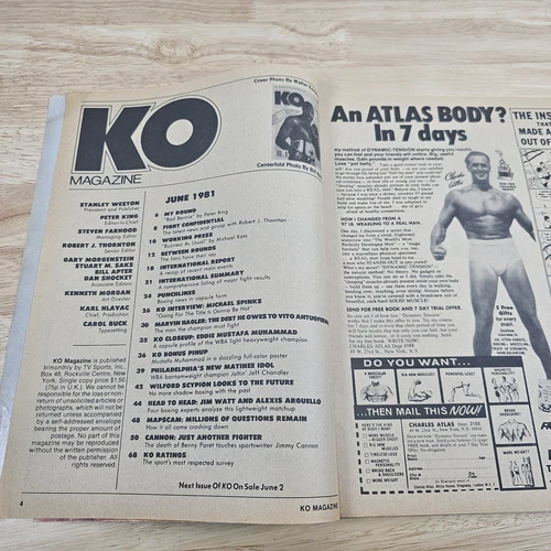 KO Magazine June 1981 Marvin Hagler  Cover w/ Eddie Mustafa Muhammad Poster - 画像6/12
