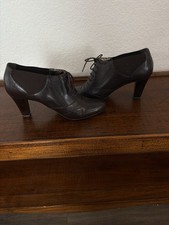 Andrew Geller Mary Jane Brown Leather Upper 8 M 3” Heel Lace Up Ankle Boots