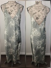 Rag & Bone Rissa Slip Midi Dress Womens SZ 6  Satin Floral Moss Multi Drapey