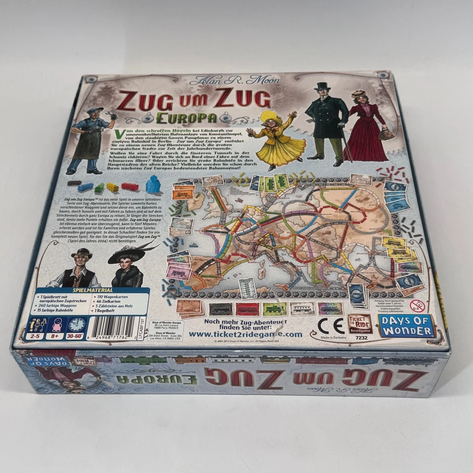 Zug um Zug Europa Asmodee Days of Wonder Brettspiel Vollständig - Bild 4 von 4