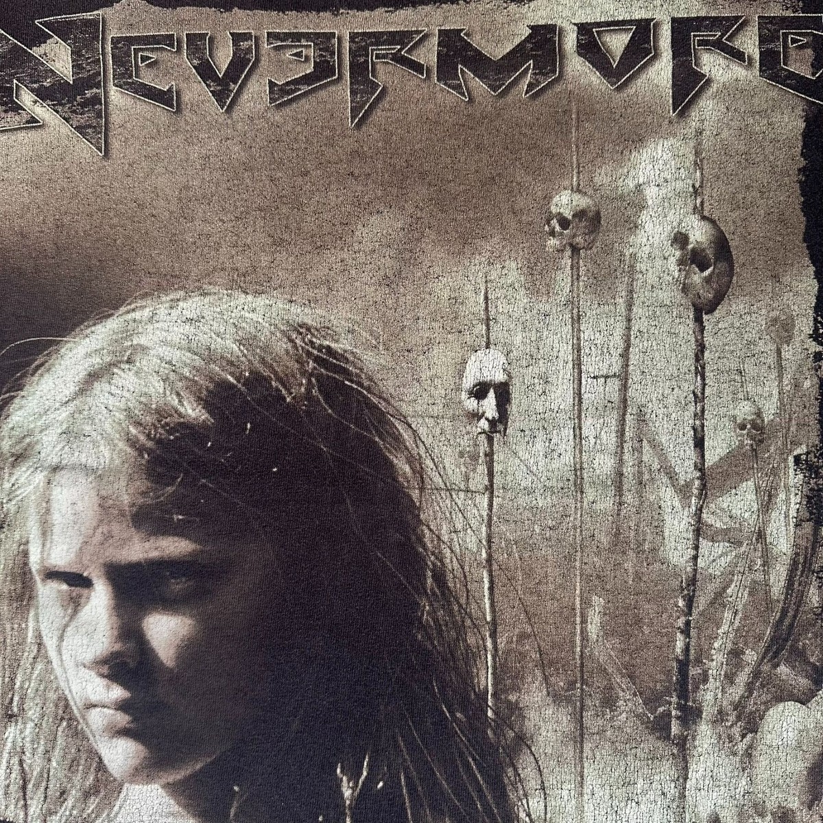 Vintage Nevermore Godless Endeavor T-Shirt Black Y2K Skulls Heavy Metal Band Tee View 4