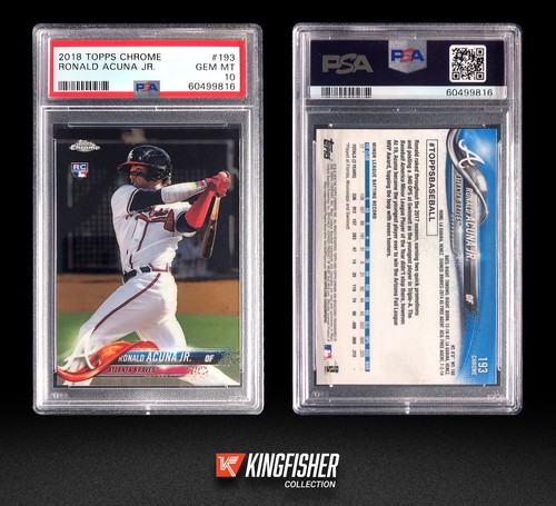 2018 Topps Chrome Ronald Acuna Jr. Rookie RC #193 Atlanta Braves PSA 10 GEM Mint