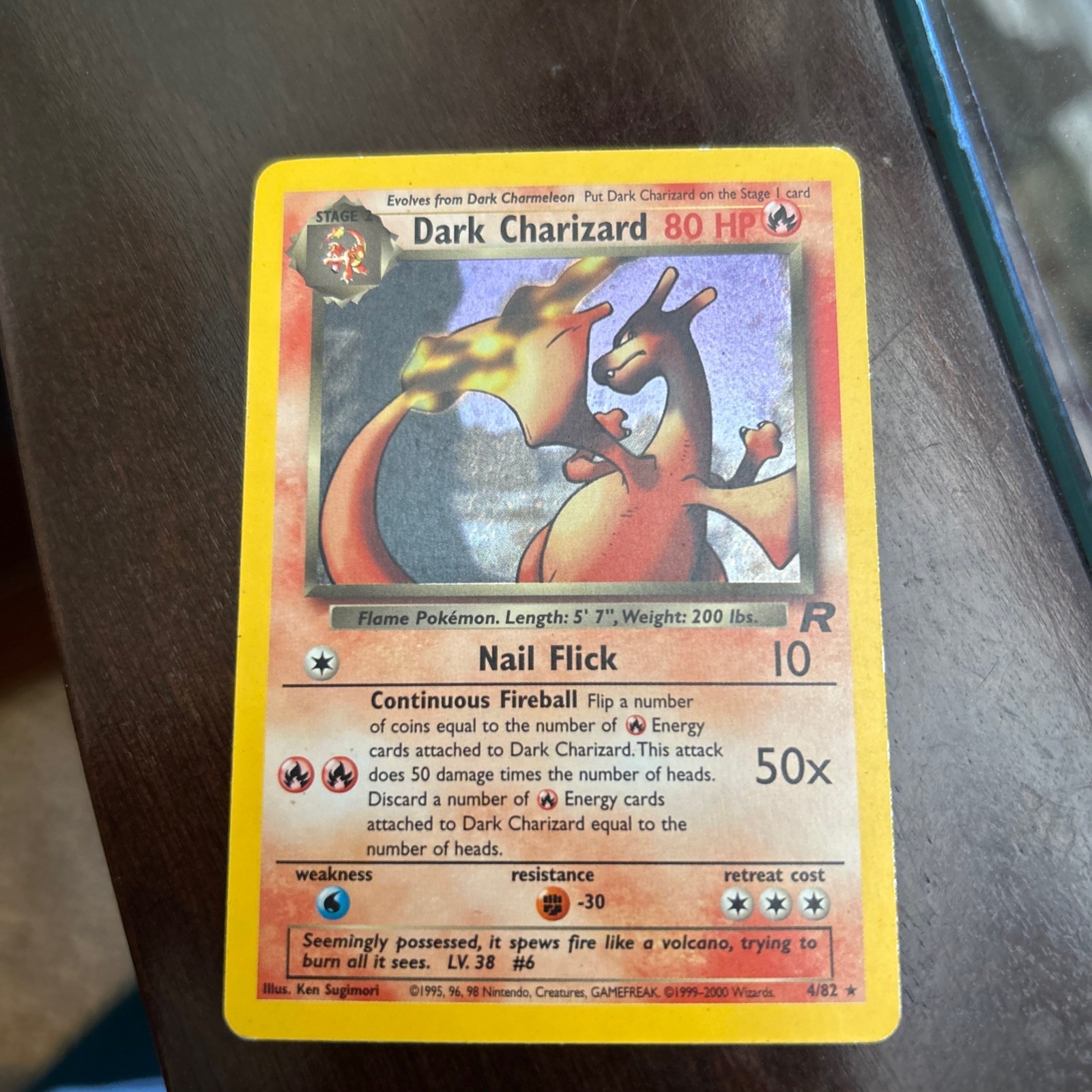 Wizards of the Coast Dark Charizard 4/82 Team Rocket Holo Rare 80 HP Eng 2000