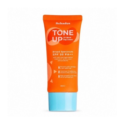 Schades Tone Up UV Day Cream SPF50 PA++ 60ml Broad Spectrum Daily Sunscreen