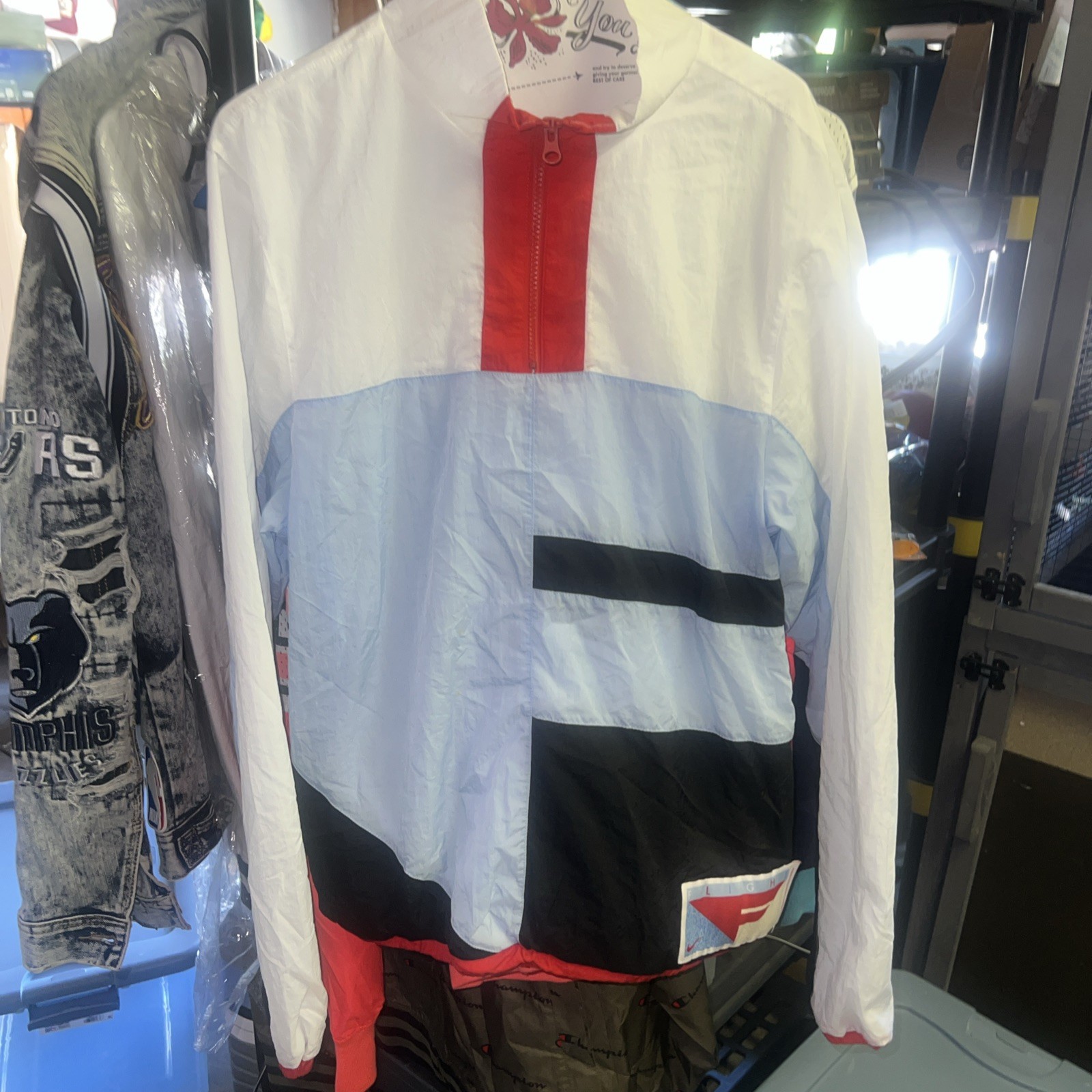 SACAI X NIKE Nike Flight Jacket Mezza Zip Pullover Giacca Uomo Blu Bianco CN8508 436 Allenamento