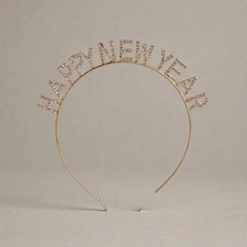 Silver Rhinestone Headband New Year Party Halloween Sparkly Hairband