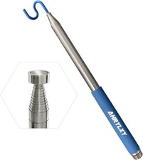 10 FT Telescoping Pickup Tool Magnetic Pole with Hook, Telescopic Push Pull Rod 