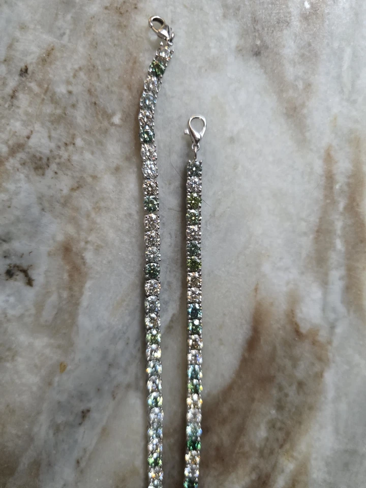 12ct Vvs1 5mm MULTI-COLOR MOISSANITE TENNIS BRACELET *7inch & 9inch*925StrlnSlvr - Image 4 of 4