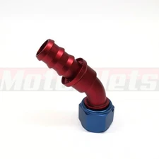 8AN 45 Degree Hose End Fitting Push on Lock Barb End Oil Fuel Gas Line Adapter