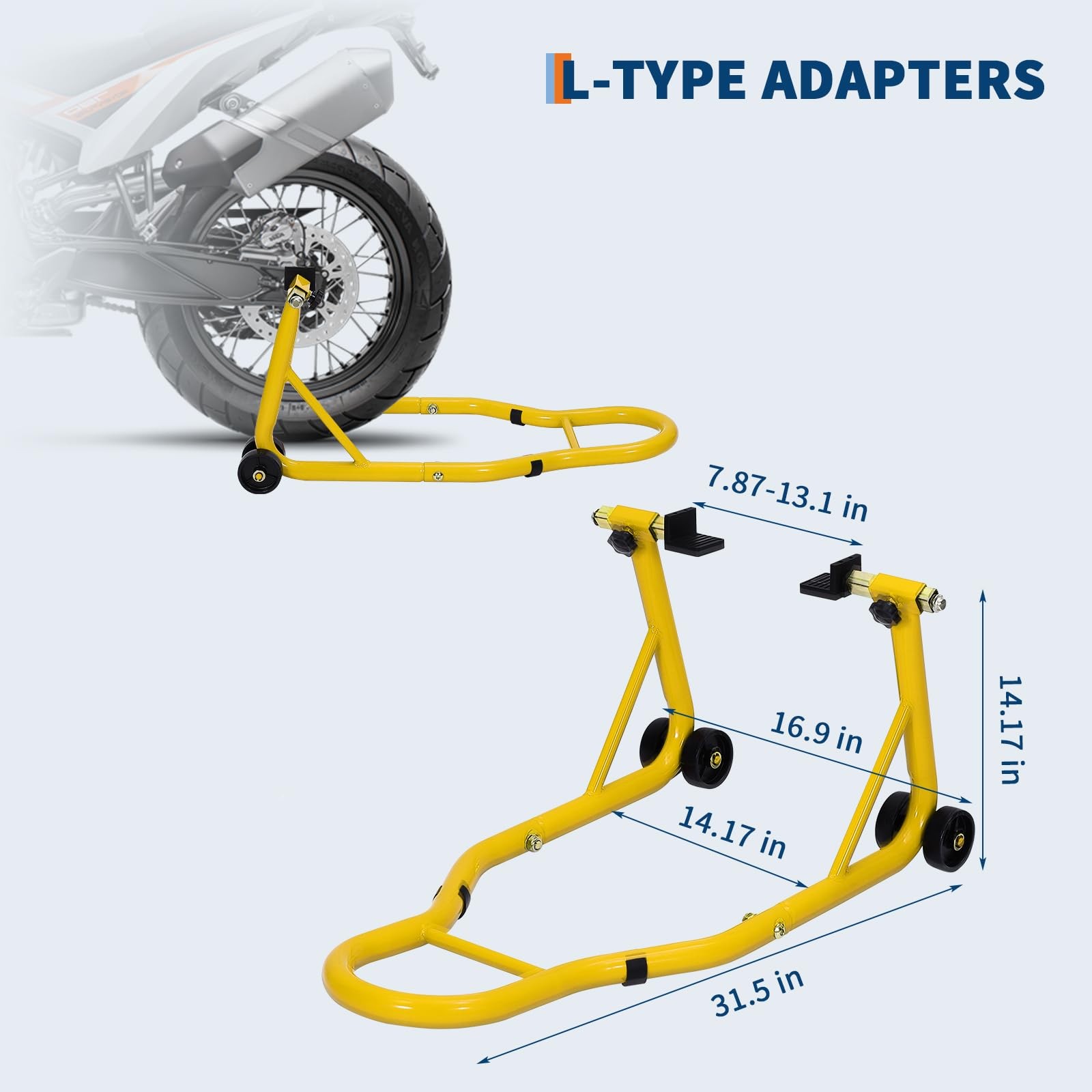 Heavy Duty Motorcycle Bike Stand Front & Rear 900Lbs Combo Paddock Swingarm Lift