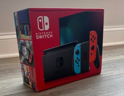 Nintendo Switch 32GB Gray Console with Neon Red and Neon Blue Joy