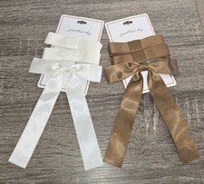 Set of 2 Hair Accessories for Women Girls 5.5" Fall Brown Long Tail Bow Hair