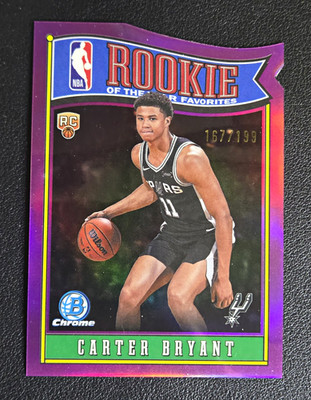 2025 Bowman Chrome Topps Carter Bryant ROY Favorites RY-14 Spurs /199 RC