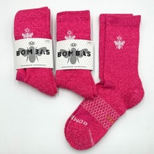 3 Pairs Bombas Women's All Sport Calf Socks Cushion Honeycomb Size Large Pink
