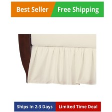 100 Natural Cotton Percale Ruffled Crib Skirt, Cream, 52"L x 28"W 13.5"