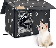 Outdoor Cat House   Waterproof Foldable Shelter for Stray Cats, Warm Cave Bed
