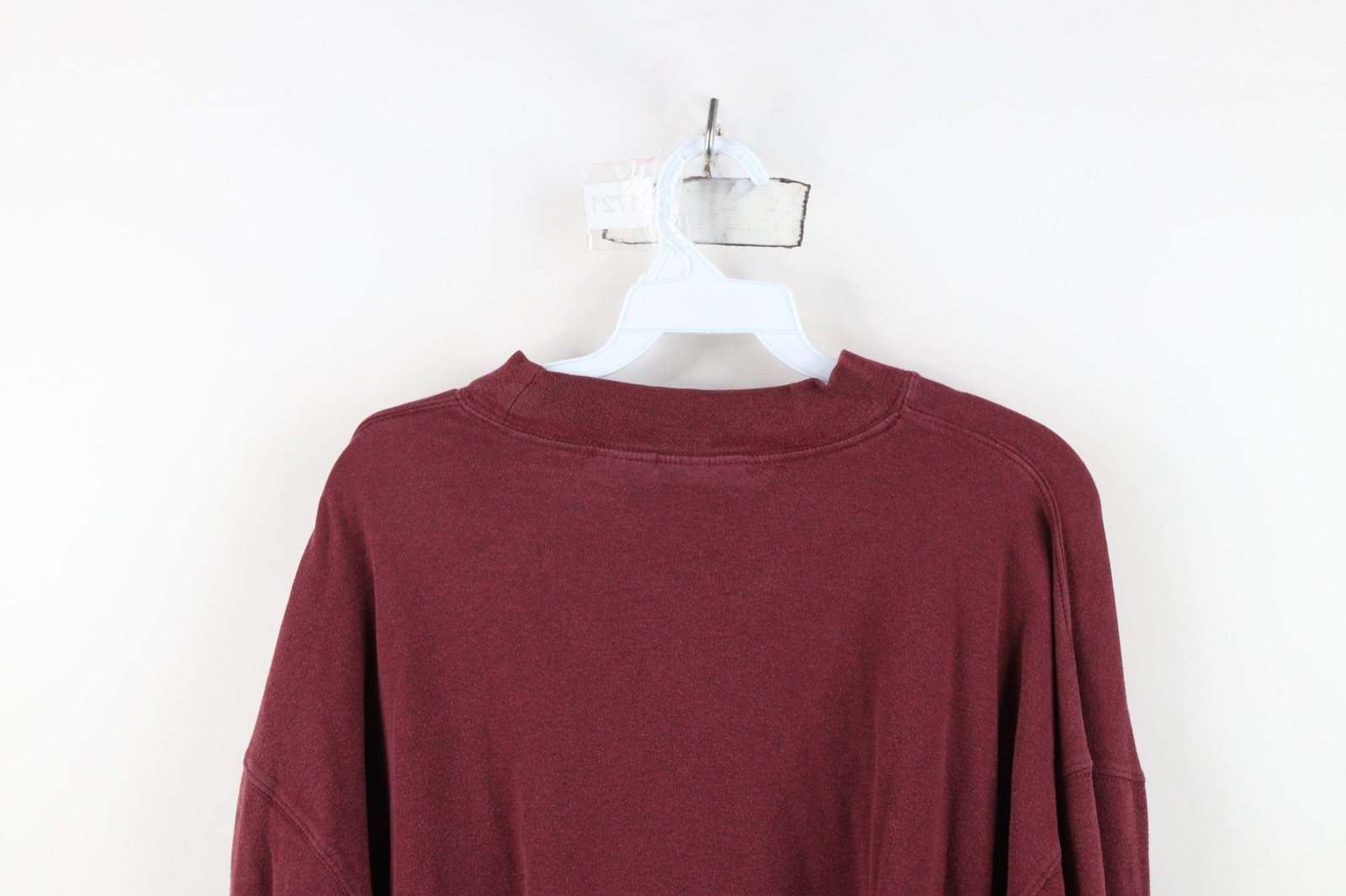 Vtg 90s Y2K Reebok Mens XL Faded Mock Neck Long Sleeve T-Shirt Burgundy Maroon thumbnail 12
