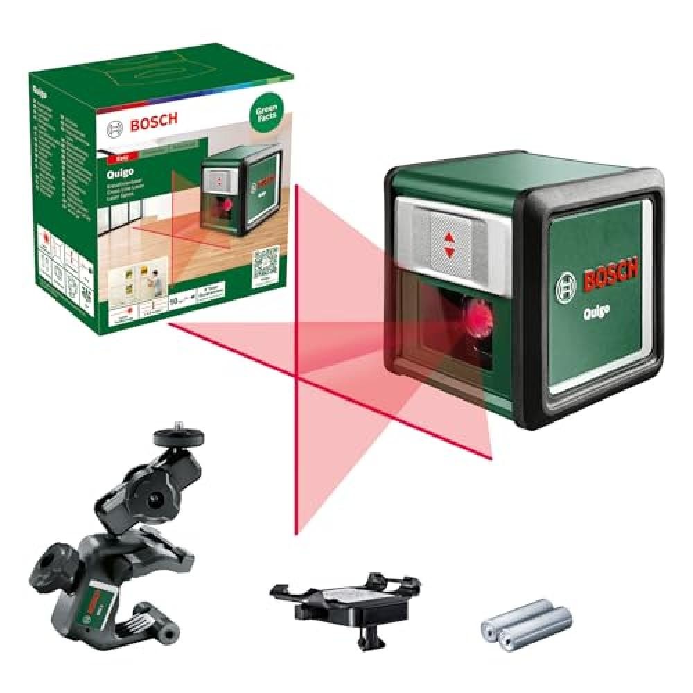 Bosch livella laser a croce Quigo con morsetto snodabile MM 2 (allineamento faci