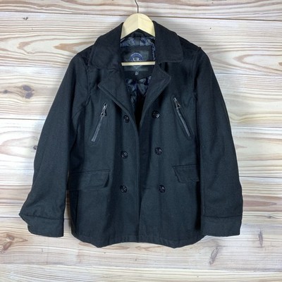 Urban Republic Pea Coat Mens Juniors 14/16 Black City Classic