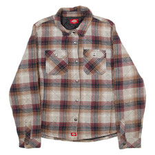 DICKIES Insulated Womens Quilted Jacket Red Check L