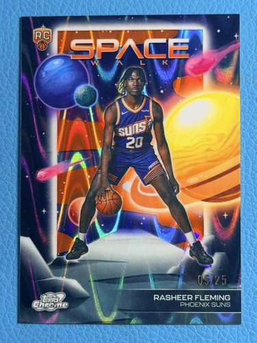 Rasheer Fleming 2025-26 Topps Cosmic Chrome 05/25 Orange Space Walk RC #SW-12