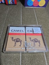 Pair Vintage Camel Cigarettes Playing Cards Decks includes Kent Case Made in USA