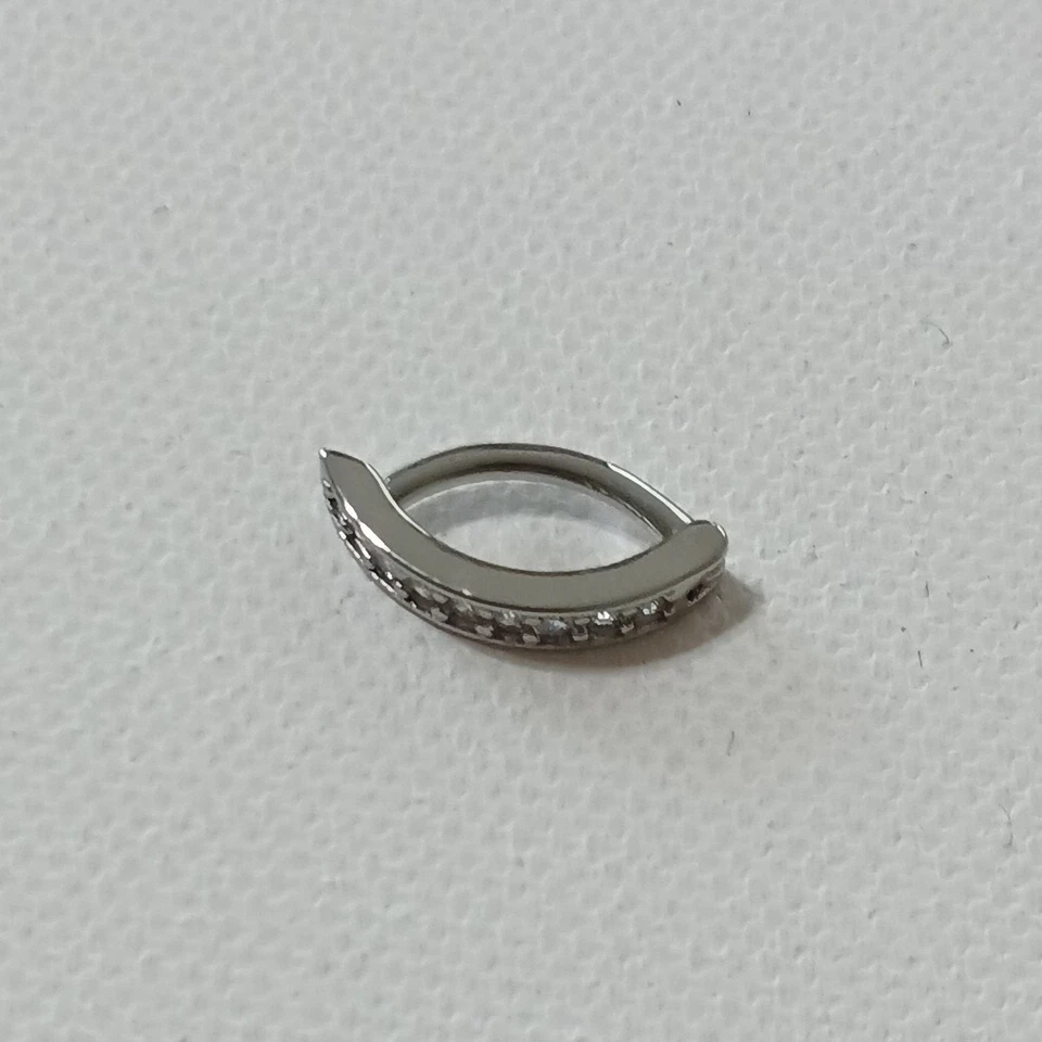 NUEVO SIN ETIQUETAS 1 pieza Piercing nariz tabique acero inoxidable estrás plata joyería de moda Foto 3 de 4