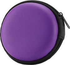 Hard Protective Carrying Case Bag for Earphones, Headphones, and Earbuds - Purpl