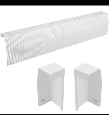 3ft Steel Easy Slip-On Baseboard Heater Cover with End Caps for Bathroom & Hydro
