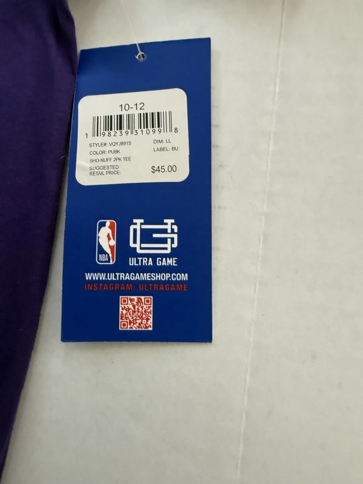 NBA Ultra Game Los Angeles Lakers 2-Pack T-Shirt Youth SZ 10-12 Black And Purple - Image 2 of 4