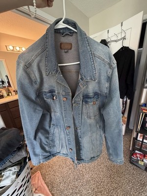 ASOS Men's Blue Denim Jacket XXXL Regular Button Front Mid-Length Casual