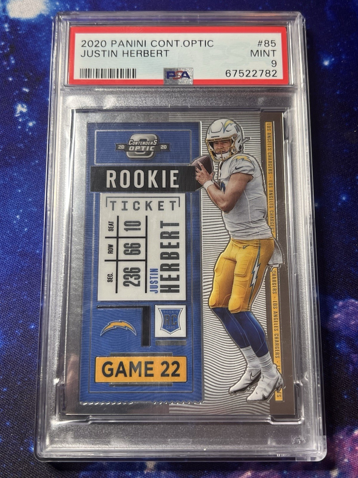 2020 Panini Contenders Optic Rookie Ticket Justin Herbert #85 PSA 9 MINT RC