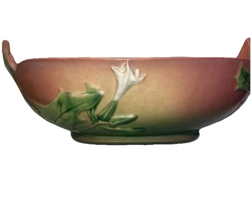 Roseville Pottery, Thornapple, Pink, Console bowl