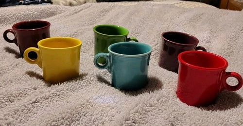 Fiestaware O-Ring Handle Coffee Mugs Cups HLC USA 6  Different Colors