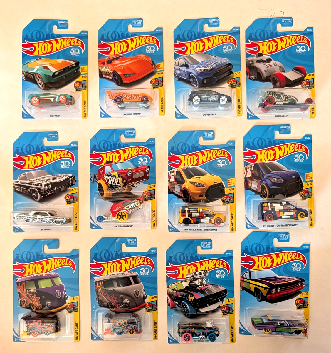 Hot Wheels Kool Kombi Treasure Hunt Lot of 12 2018 HW Art Cars Set