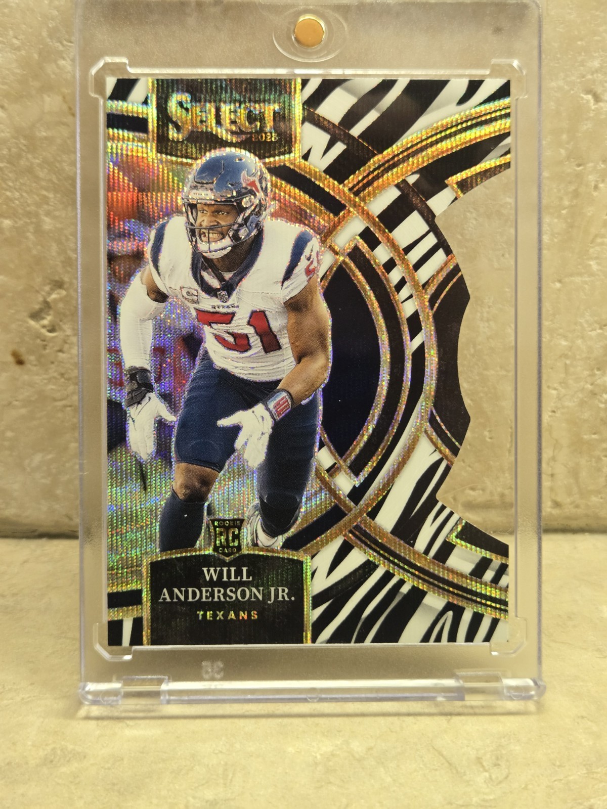 2023 Panini Select Premier Level Will Anderson #125 Zebra Prizm Die-Cut (RC)