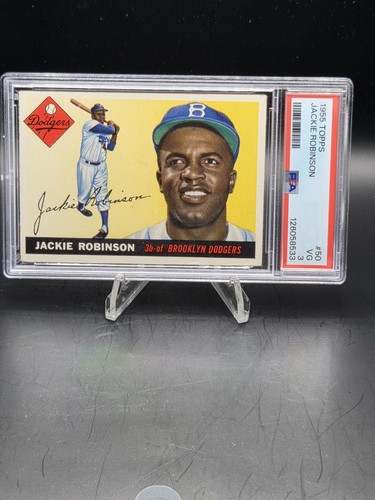 1955 TOPPS #50 JACKIE ROBINSON PSA 3 GORGEOUS COLOR BRIGHT YELLOW POPS